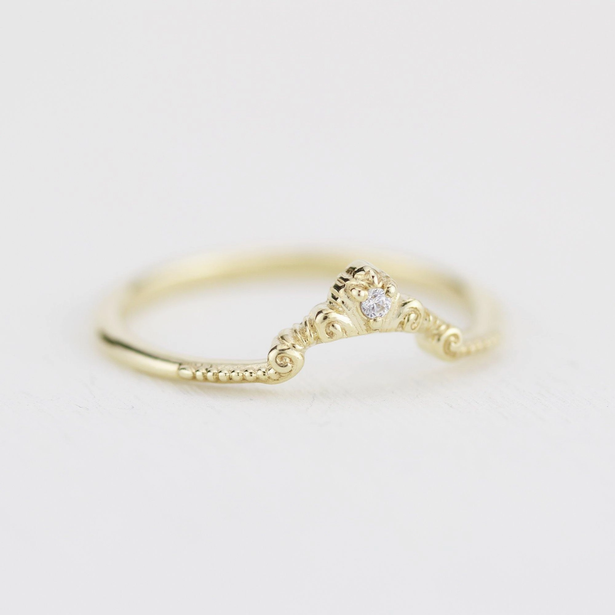 Diamond wedding band for women, alternative wedding band unique | R310WD