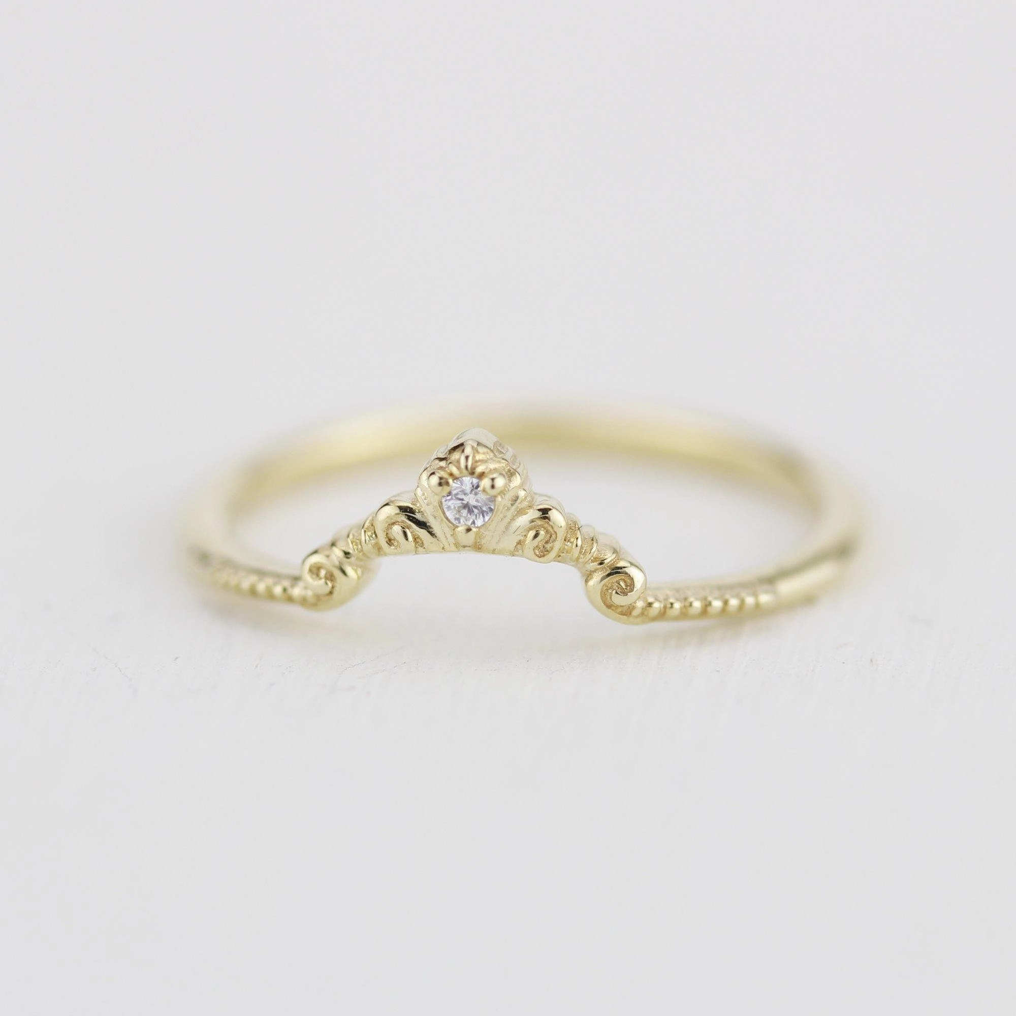 Diamond wedding band for women, alternative wedding band unique | R310WD