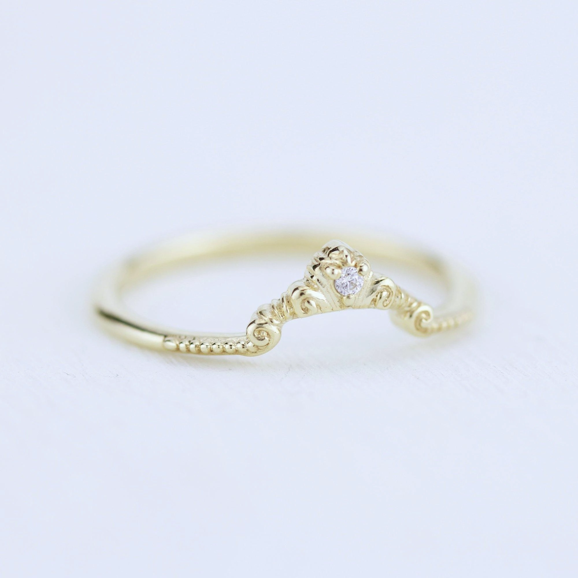 Diamond wedding band for women, alternative wedding band unique | R310WD