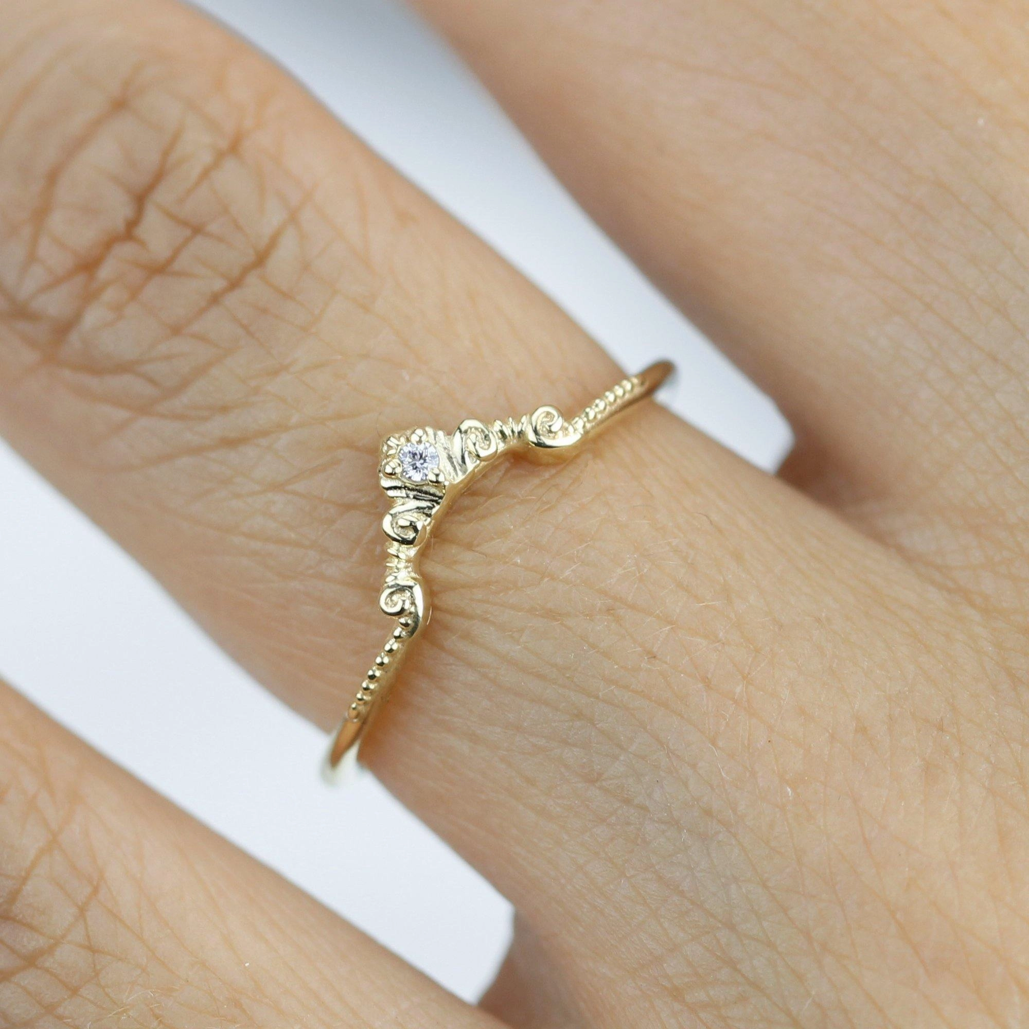Diamond wedding band for women, alternative wedding band unique | R310WD