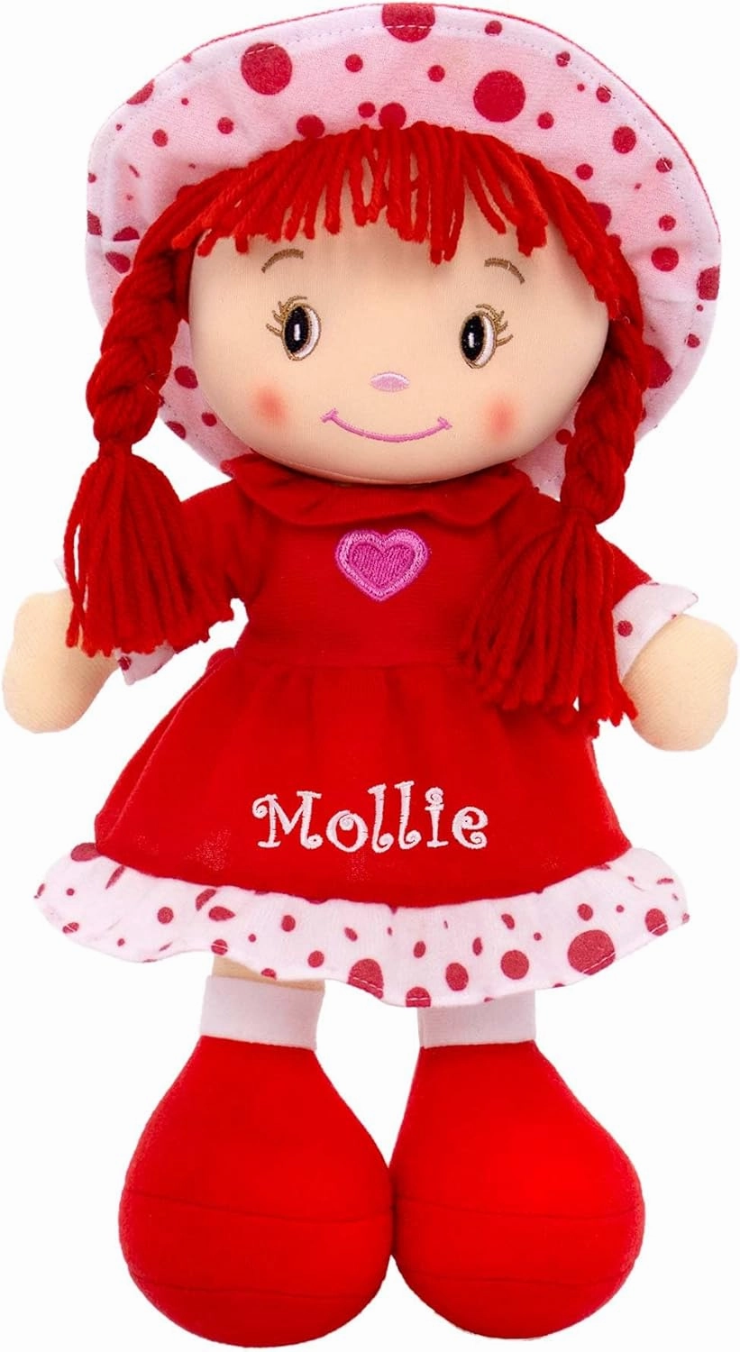 DIBSIES Personalized Sweetheart Cuddle Doll - 14 Inch (Red)