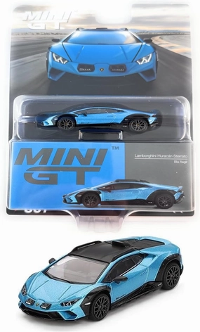 Diecast Model Car Compatible for Mini GT 1:64 Lamborghini Huracán Sterrato Blu Aegir Limited Edition Die-Cast MGT00807