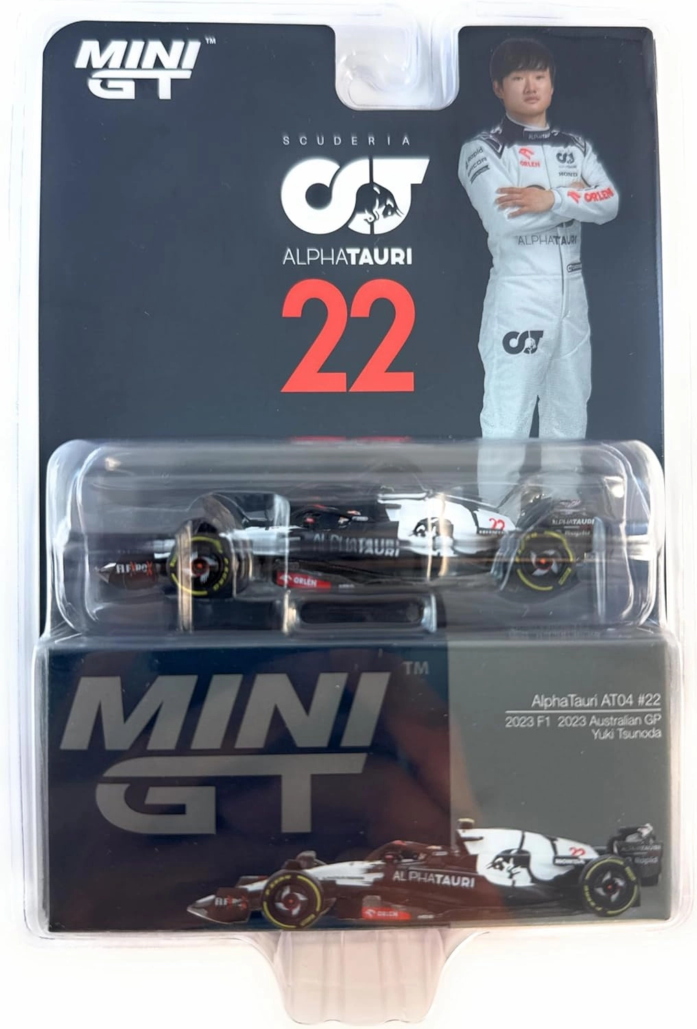 Diecast Model Car Compatible with Mini GT 1:64 AlphaTauri AT04#22 Yuki Tsunoda 2023 F1 2023 Australian GP Limited Edition MGT00726