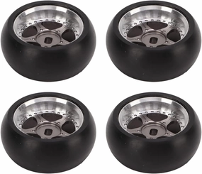 Dilwe RC Drift Tire,4pcs RC Metal Wheel Tires for 1/28 for K969 for K989 for P929 Model car Upgraded Part, Rim Wheel Drift Tire RC Accessory(Titanium)