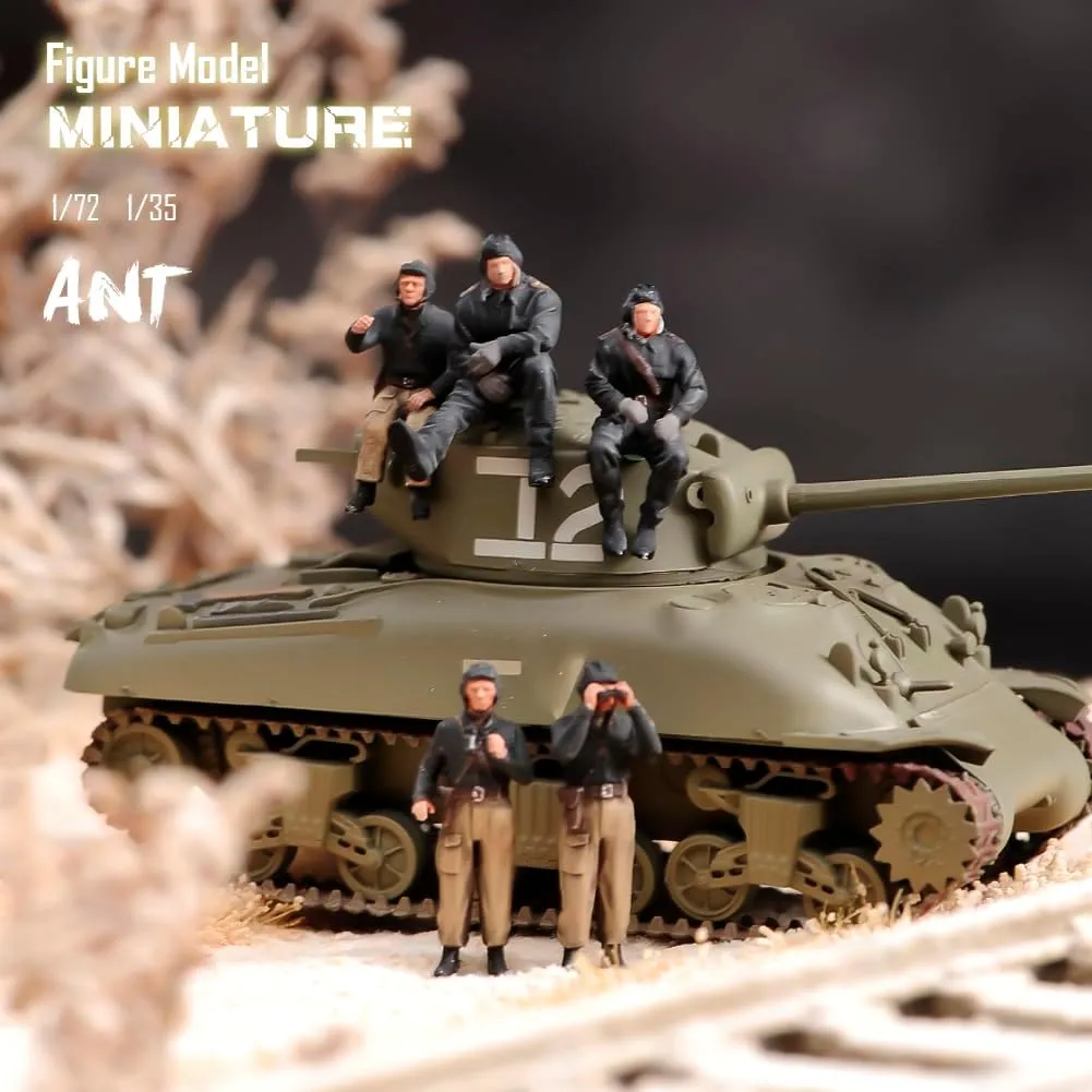 DIY Handmade 1/72 1/35 Russian Tank Soldiers Diorama Figure Model Miniature Creative Photography for Cars Vehicles Toys (1/35 Scale, C)