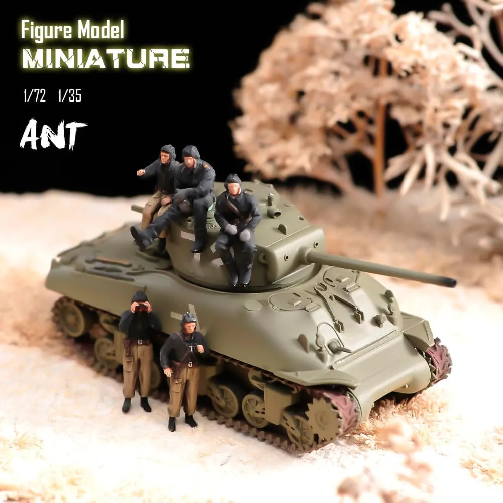 DIY Handmade 1/72 1/35 Russian Tank Soldiers Diorama Figure Model Miniature Creative Photography for Cars Vehicles Toys (1/35 Scale, C)
