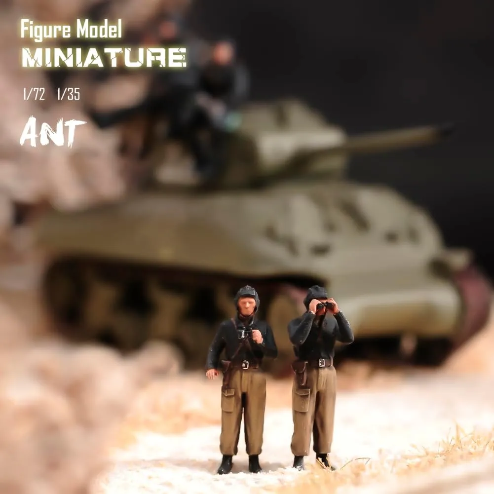 DIY Handmade 1/72 1/35 Russian Tank Soldiers Diorama Figure Model Miniature Creative Photography for Cars Vehicles Toys (1/35 Scale, C)