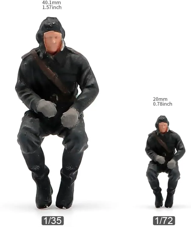 DIY Handmade 1/72 1/35 Russian Tank Soldiers Diorama Figure Model Miniature Creative Photography for Cars Vehicles Toys (1/35 Scale, C)