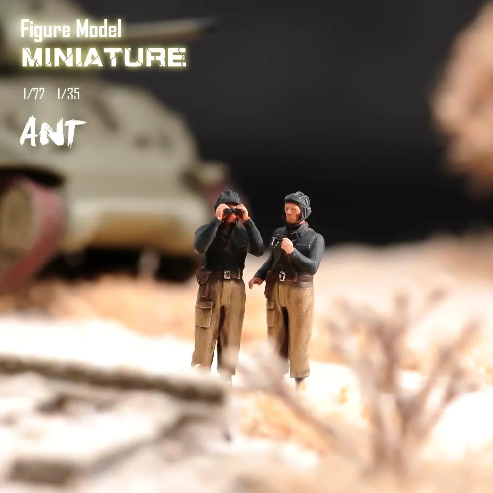 DIY Handmade 1/72 1/35 Russian Tank Soldiers Diorama Figure Model Miniature Creative Photography for Cars Vehicles Toys (1/35 Scale, C)