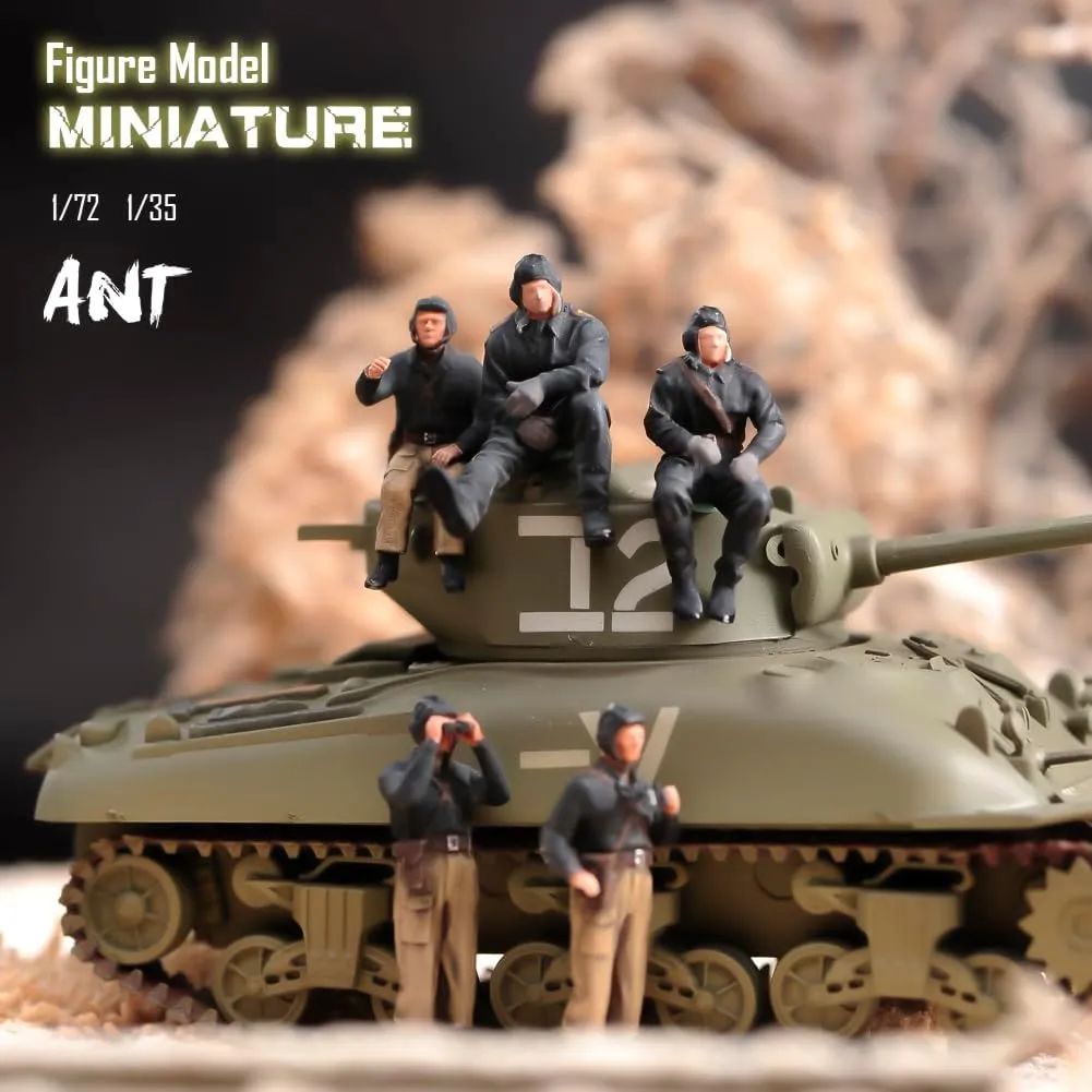 DIY Handmade 1/72 1/35 Russian Tank Soldiers Diorama Figure Model Miniature Creative Photography for Cars Vehicles Toys (1/35 Scale, C)