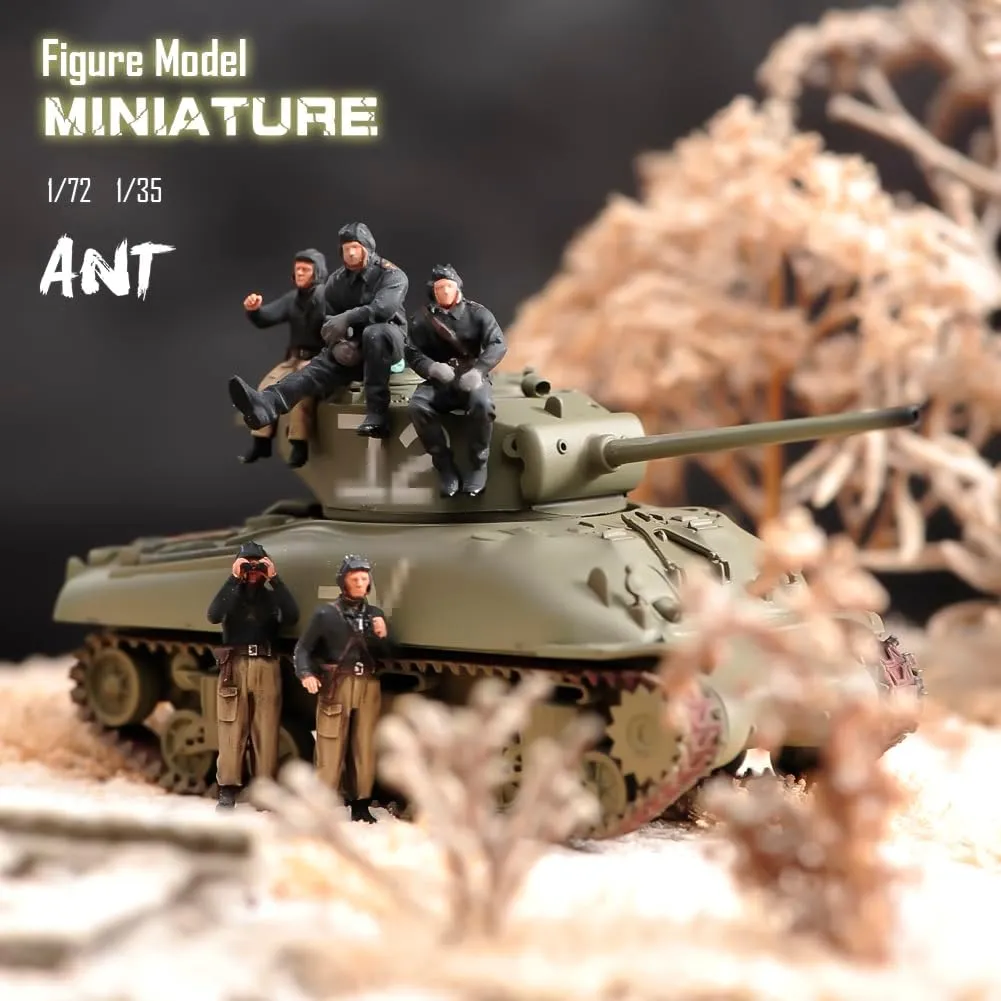 DIY Handmade 1/72 1/35 Russian Tank Soldiers Diorama Figure Model Miniature Creative Photography for Cars Vehicles Toys (1/35 Scale, C)