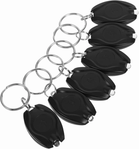 DOITOOL 6pcs Keychain Light Power Rechargeable LED Flashlight Keychains The Strong Light Flashlight Lights Mini Flashlight Keychain Lantern Headlamp Lanyard Holder Plastic Black
