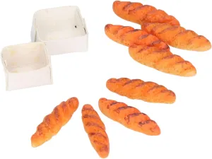 Dollhouse Miniatures Food, 40Pcs Mini Dollhouse Miniature Food Bread with 10 Bases for Gifts for Kids