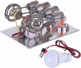 Double Cylinder Stirling Engine Model Physics Science Experiment Toy