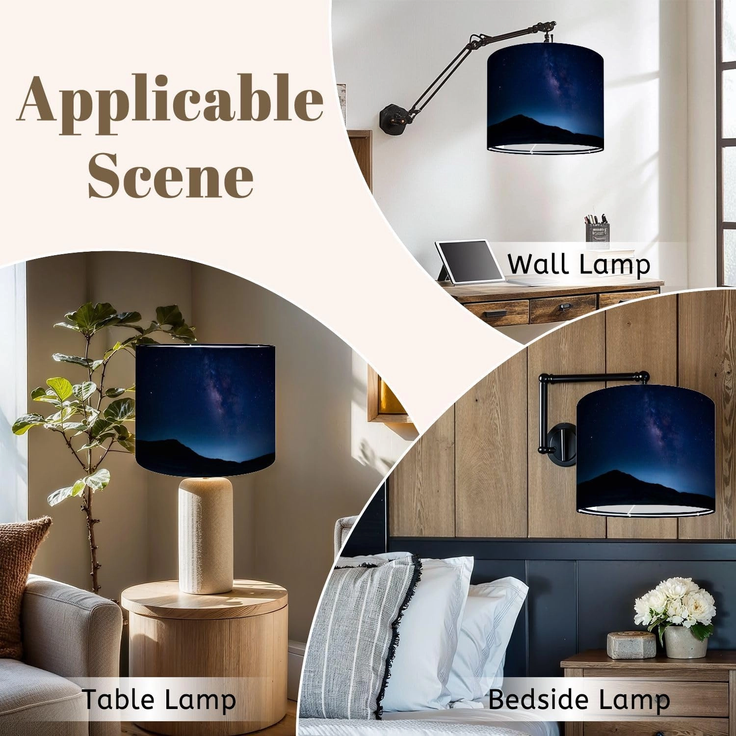 Drum Lamp Shades Kusasenri Aso Kumamoto Japan Lamp Shade for Floor Lamps Table Lamps Pendant Light 11"x8.9" Linen Replacement Large Lampshades