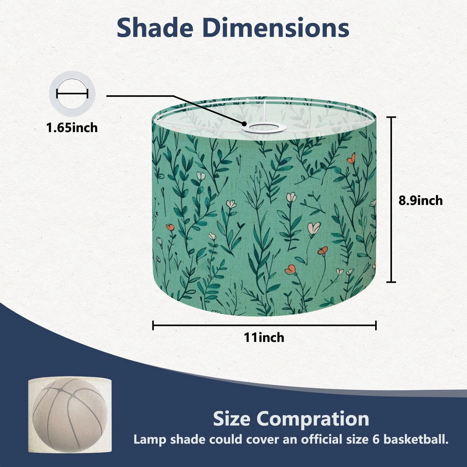 Drum Lamp Shades Tiny meadow flowers seamless for summer dress textile print Lamp Shade for Floor Lamps Table Lamps Pendant Light 11"x8.9" Linen Replacement Large Lampshades