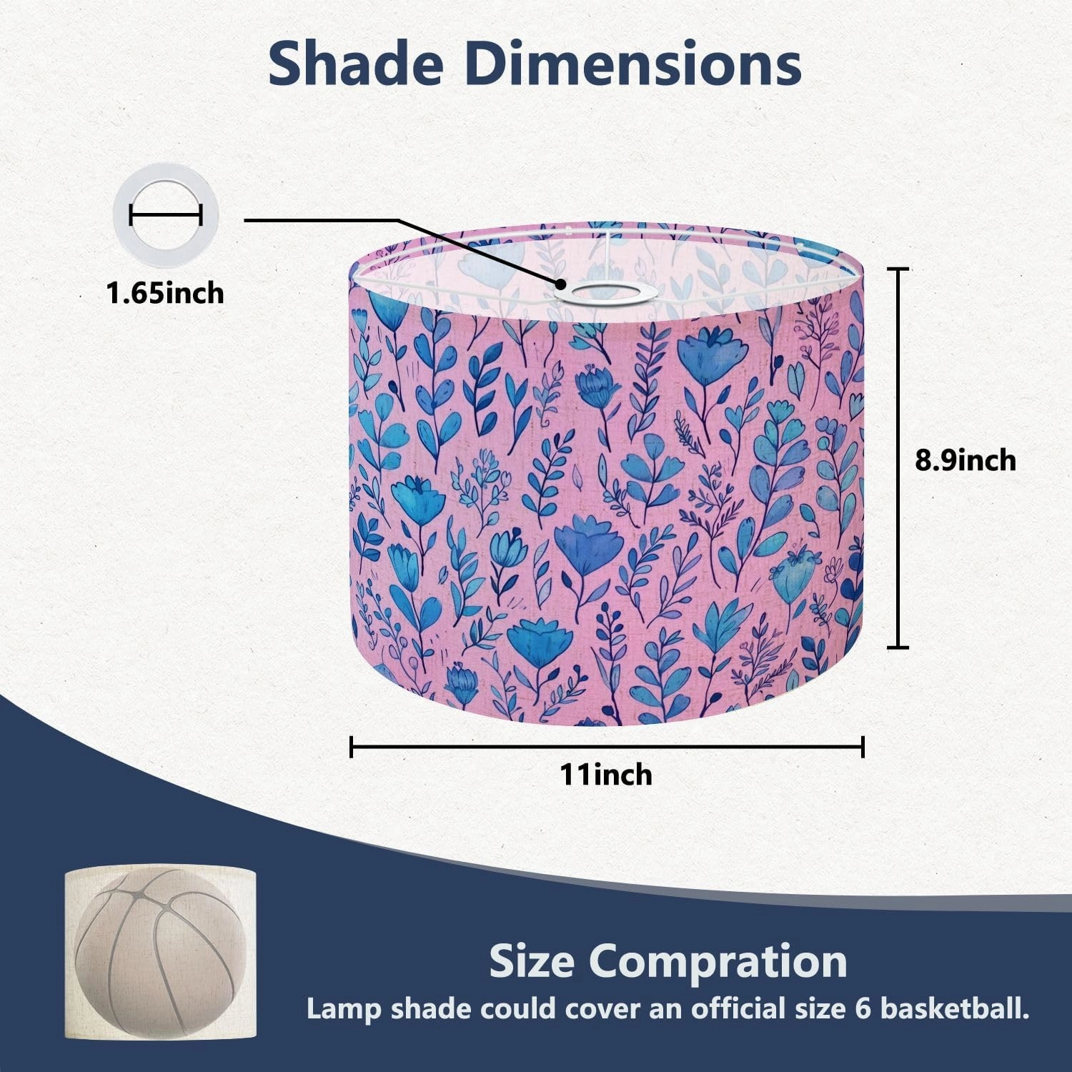 Drum Lamp Shades Tiny meadow flowers seamless for summer dress textile print Lamp Shade for Floor Lamps Table Lamps Pendant Light 11"x8.9" Linen Replacement Large Lampshades