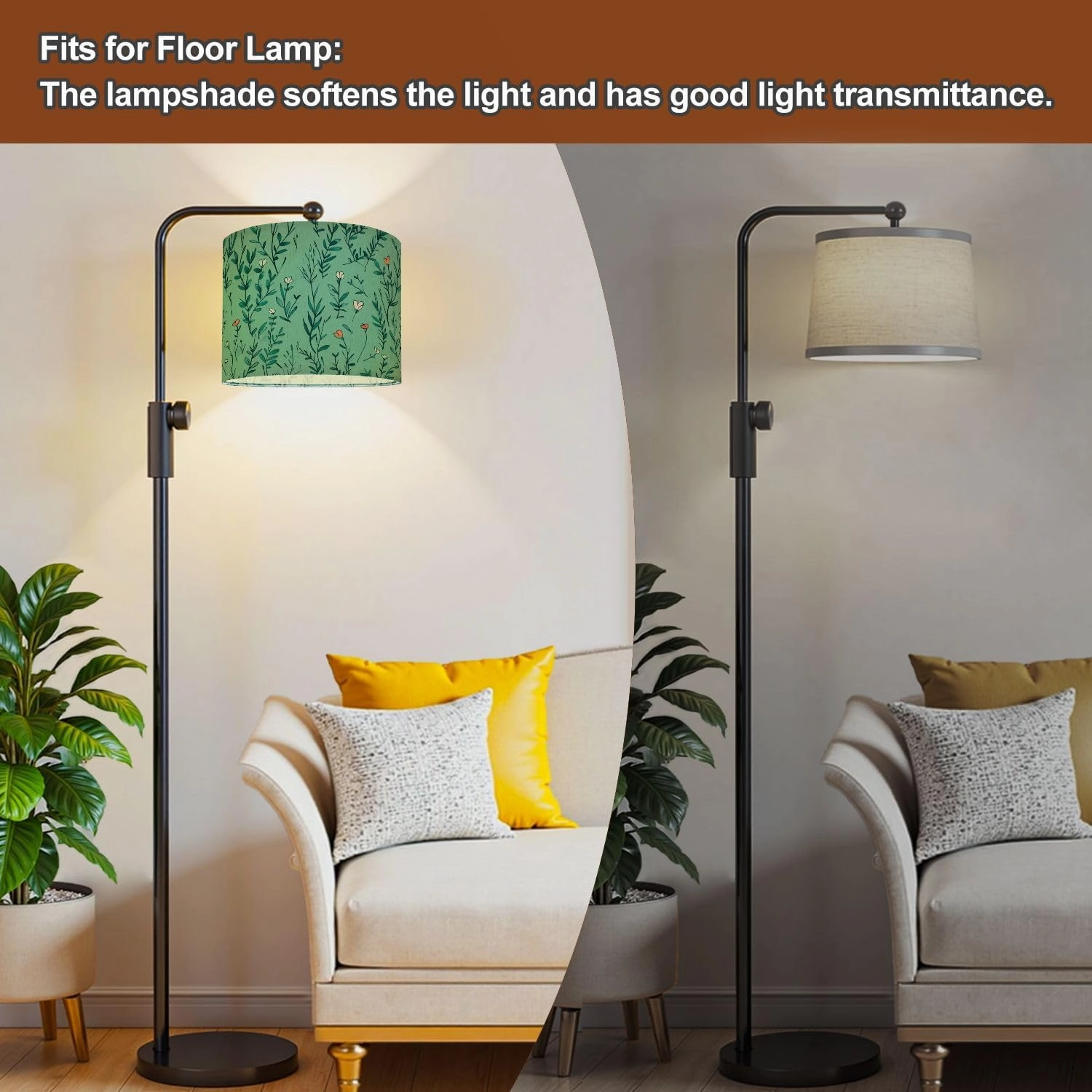 Drum Lamp Shades Tiny meadow flowers seamless for summer dress textile print Lamp Shade for Floor Lamps Table Lamps Pendant Light 11"x8.9" Linen Replacement Large Lampshades