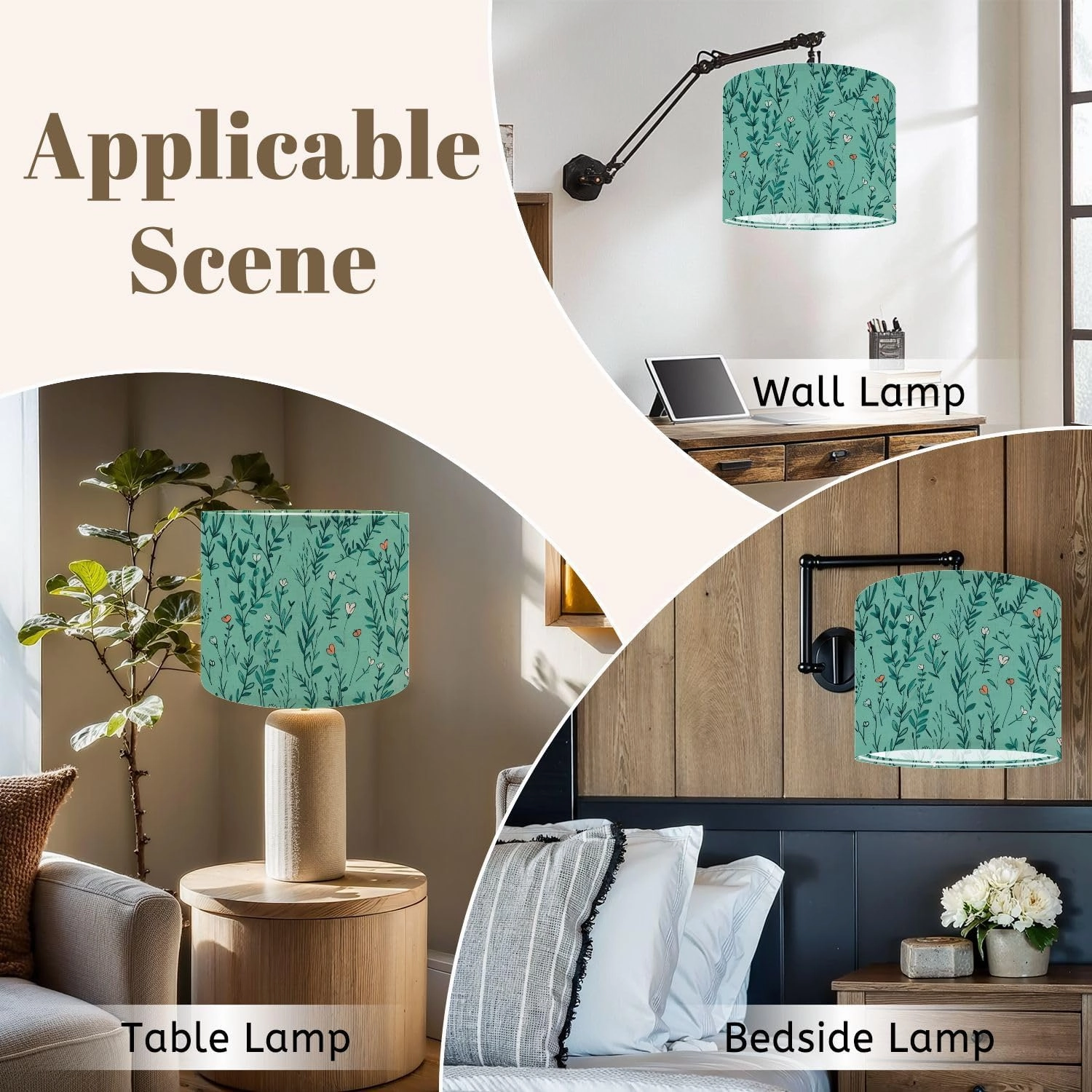 Drum Lamp Shades Tiny meadow flowers seamless for summer dress textile print Lamp Shade for Floor Lamps Table Lamps Pendant Light 11"x8.9" Linen Replacement Large Lampshades