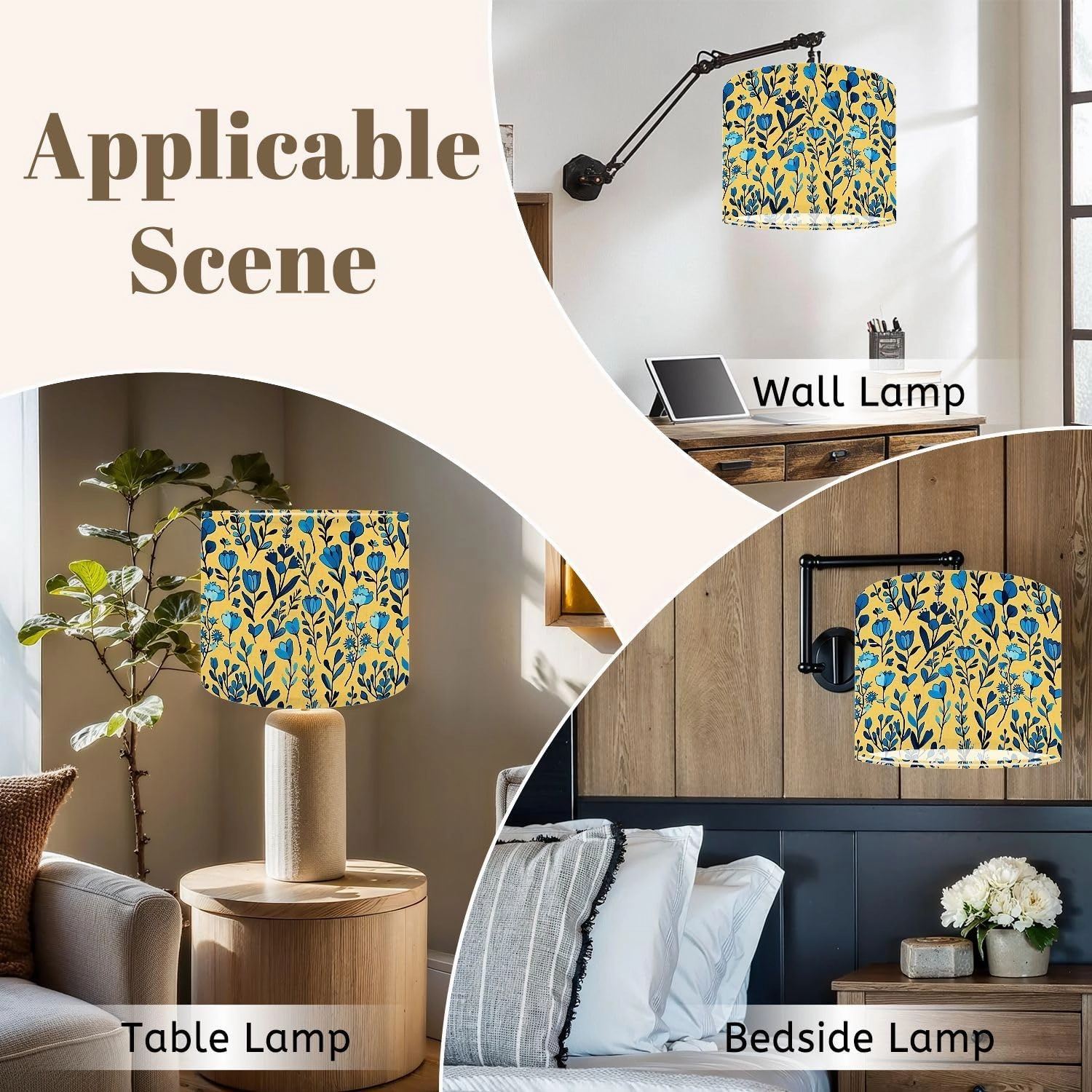 Drum Lamp Shades Tiny meadow flowers seamless for summer dress textile print Lamp Shade for Floor Lamps Table Lamps Pendant Light 11"x8.9" Linen Replacement Large Lampshades