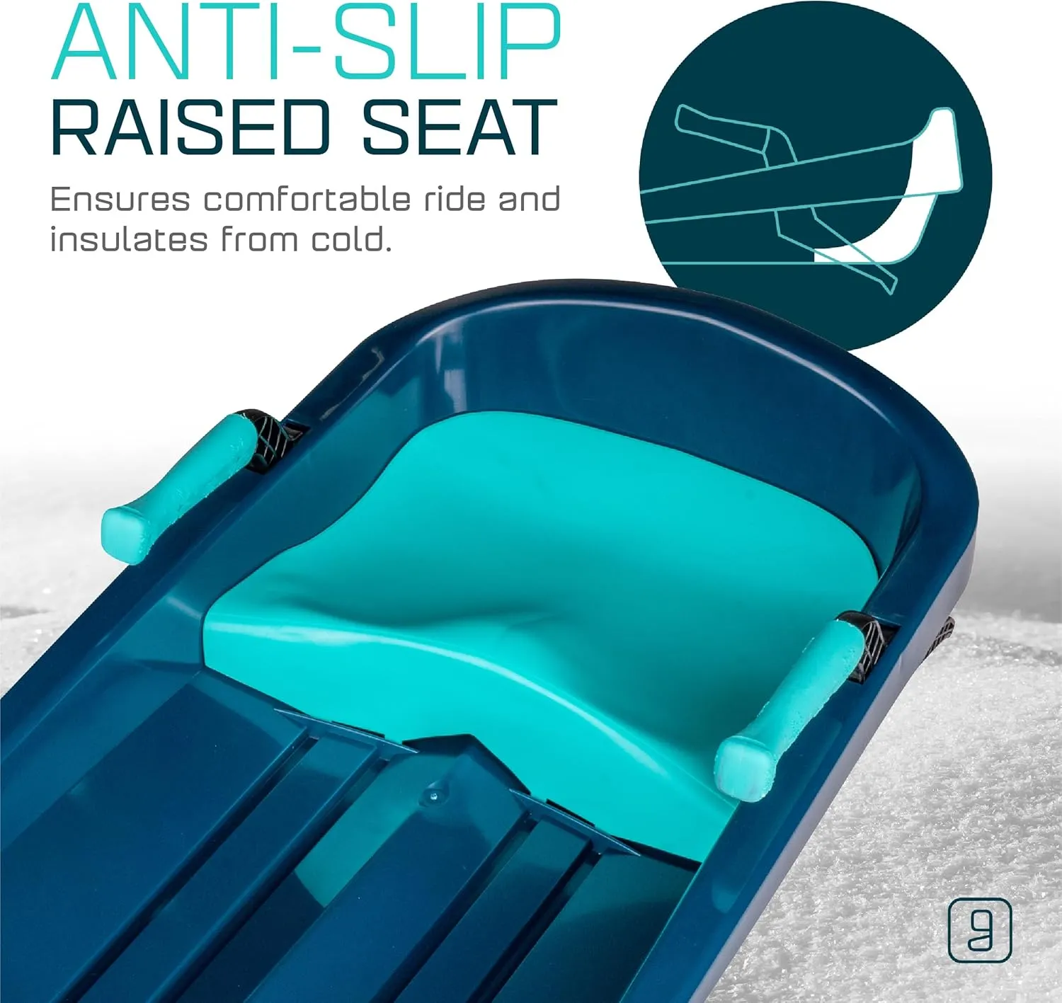 Durable Kids' Toboggan Sleds - Plastic, Lightweight, Winter Snow Sleds with Tow Strap & Pull-Up Brakes