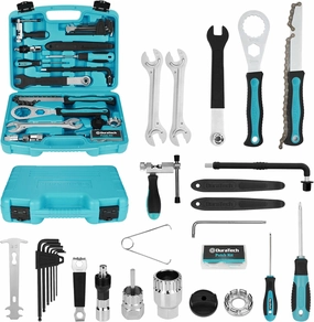 DURATECH Bike Repair Kit, Bicycle Tool Kit with Carry Case, Bike Accessories for Repairing Tyres, Brakes, Chains, Pedal, Mountain Bike & Road Bike Maintenance, Great Gift for Men, Women