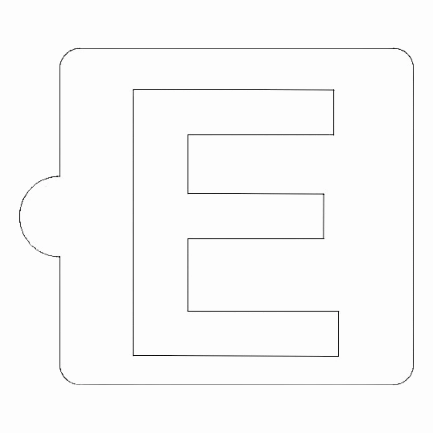 E Letter Alphabet Stencil for Cookies or Cakes USA Made LS107E