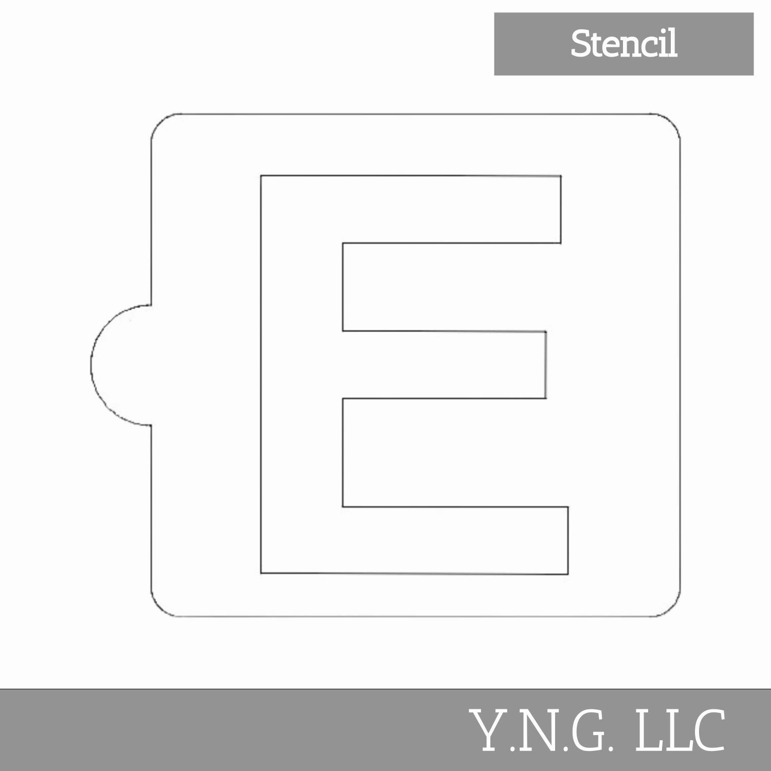E Letter Alphabet Stencil for Cookies or Cakes USA Made LS107E