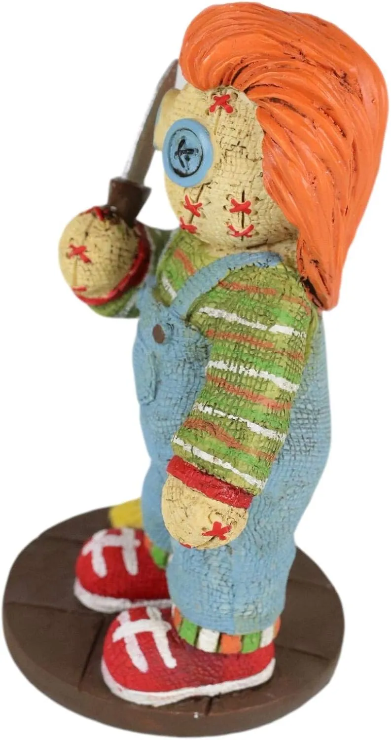Ebros Day of The Dead Pinheadz Monster with Voodoo Stitches Figurine Halloween Collectible Toy Fantasy Mythical Beings Undead Apocalypse Horror (Buddi Child's Play Chucky)