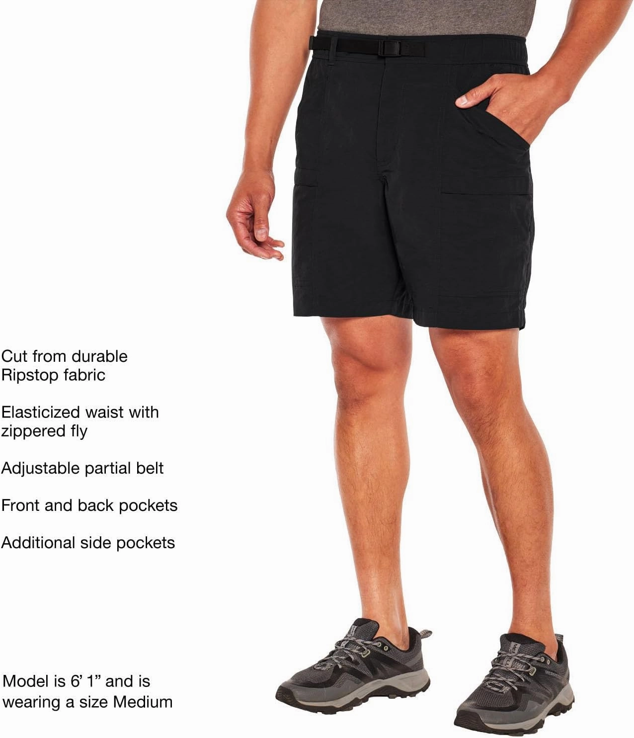 Eddie Bauer Men Ripstop Tech Pull On Golf Shorts, Cargo Shorts with Pockets, Men's Clothing Essentials