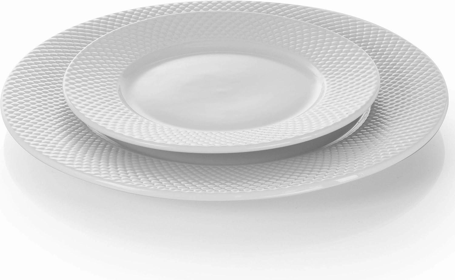 Elama White Porcelain Dish Dinnerware Set, 18 Piece (Elama Glossy)