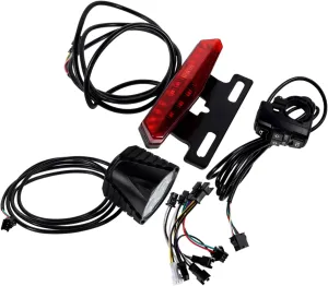 Electric Bike Light Kit with Horn Switch Button Brake and Turn Signal LED Lamps Easy to Install for Enhanced Safety and Visibility Durable Components for Performance