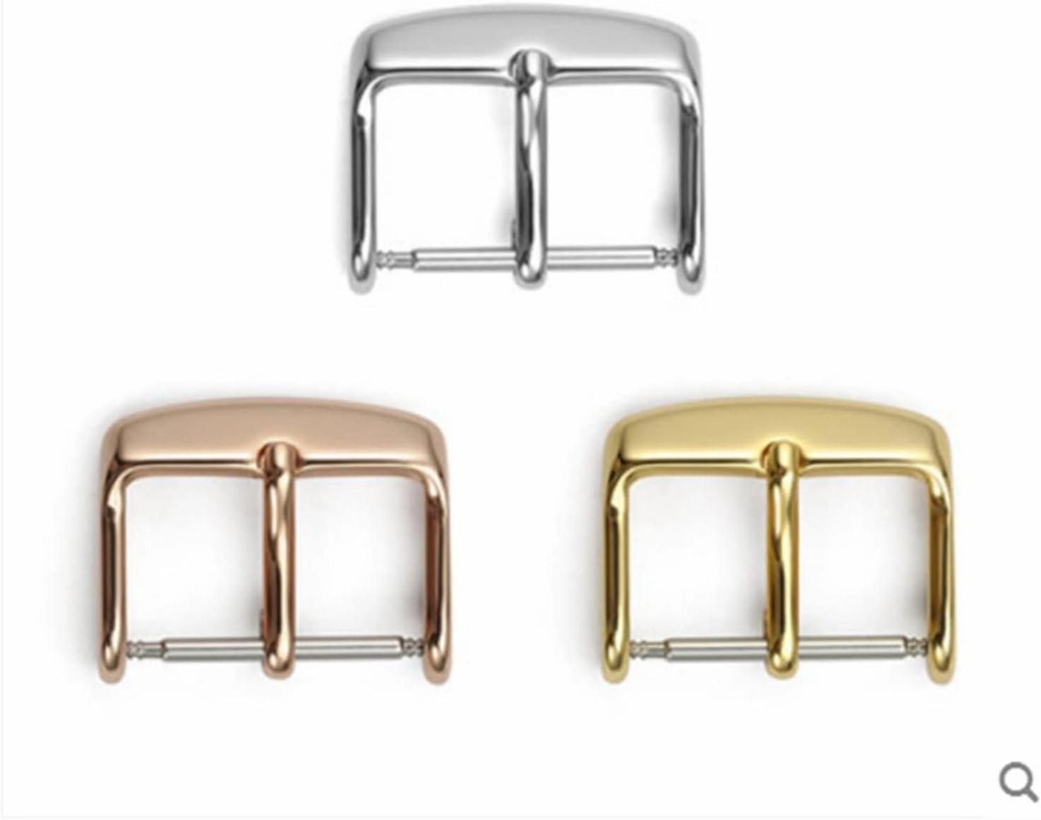 Electroplate Metal Stainless Steel Wristband Button 12 14 16 18 20 22mm Universal Watch Buckle Accessory Clasp(22mm Rose Gold)
