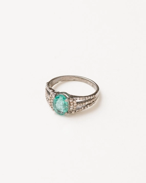 Emerald and diamond statement ring