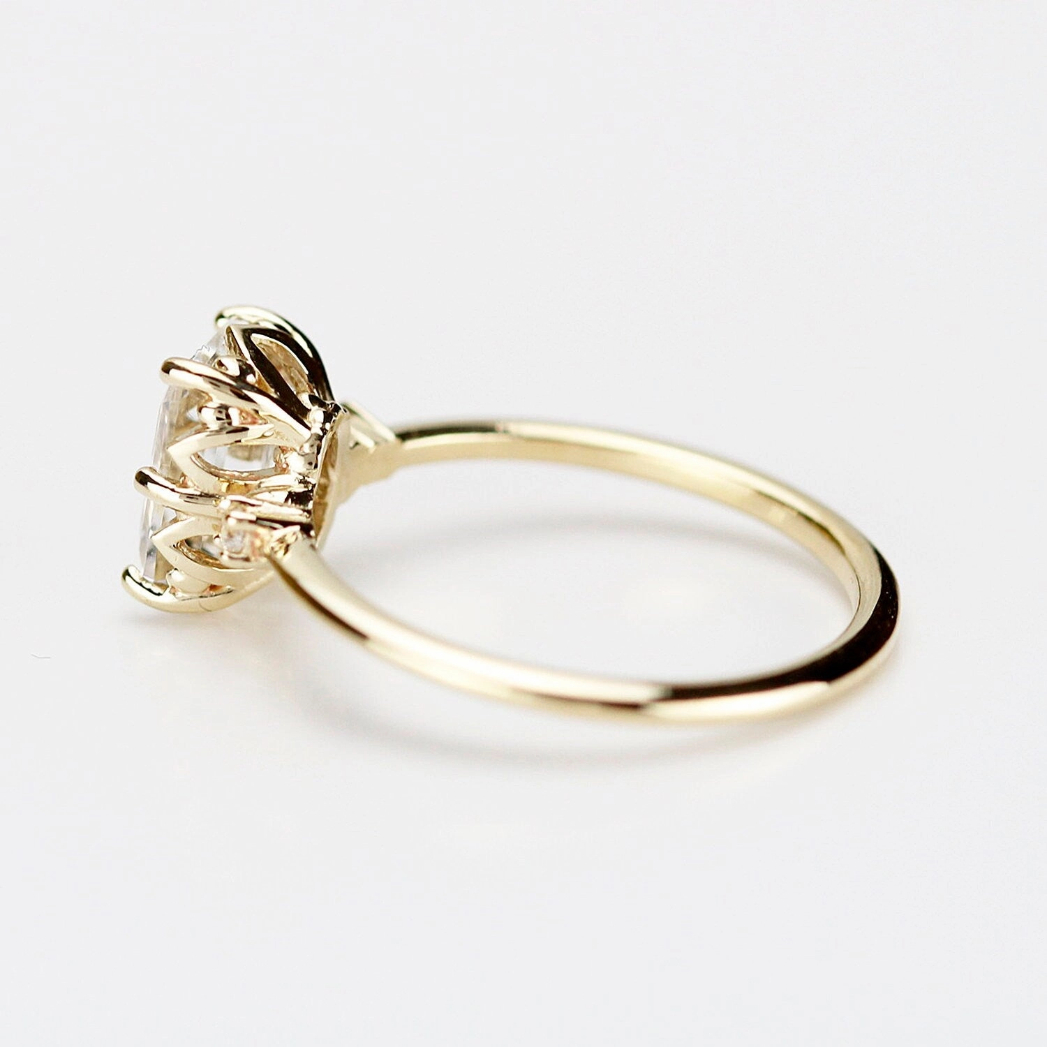 Emerald cut moissanite engagement ring, simple engagement ring moissanite - R 264 Moissanite.