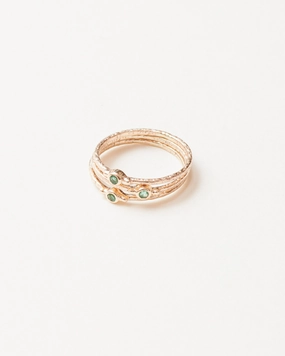 Emerald trilogy rings - 9 carat solid gold