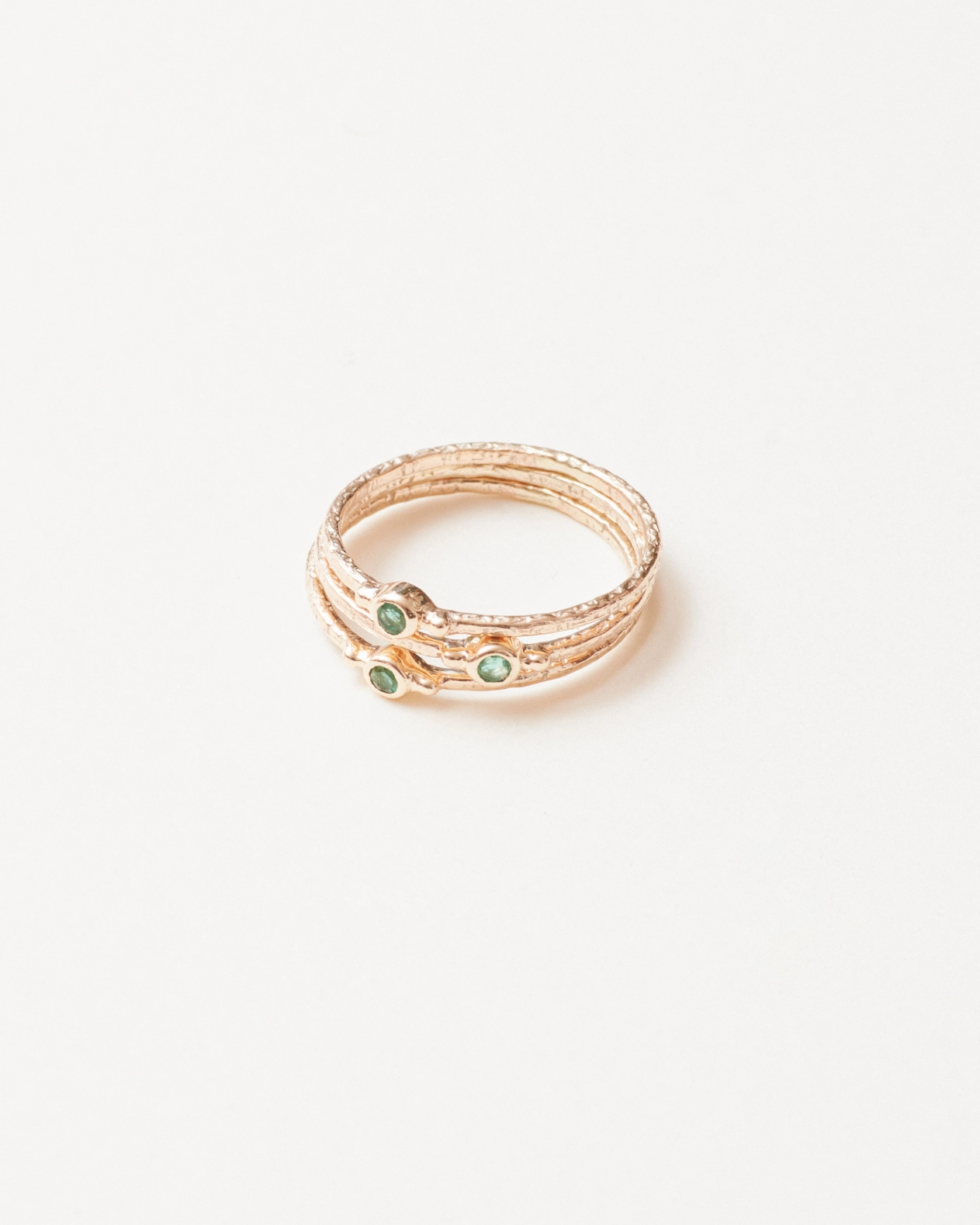 Emerald trilogy rings - 9 carat solid gold