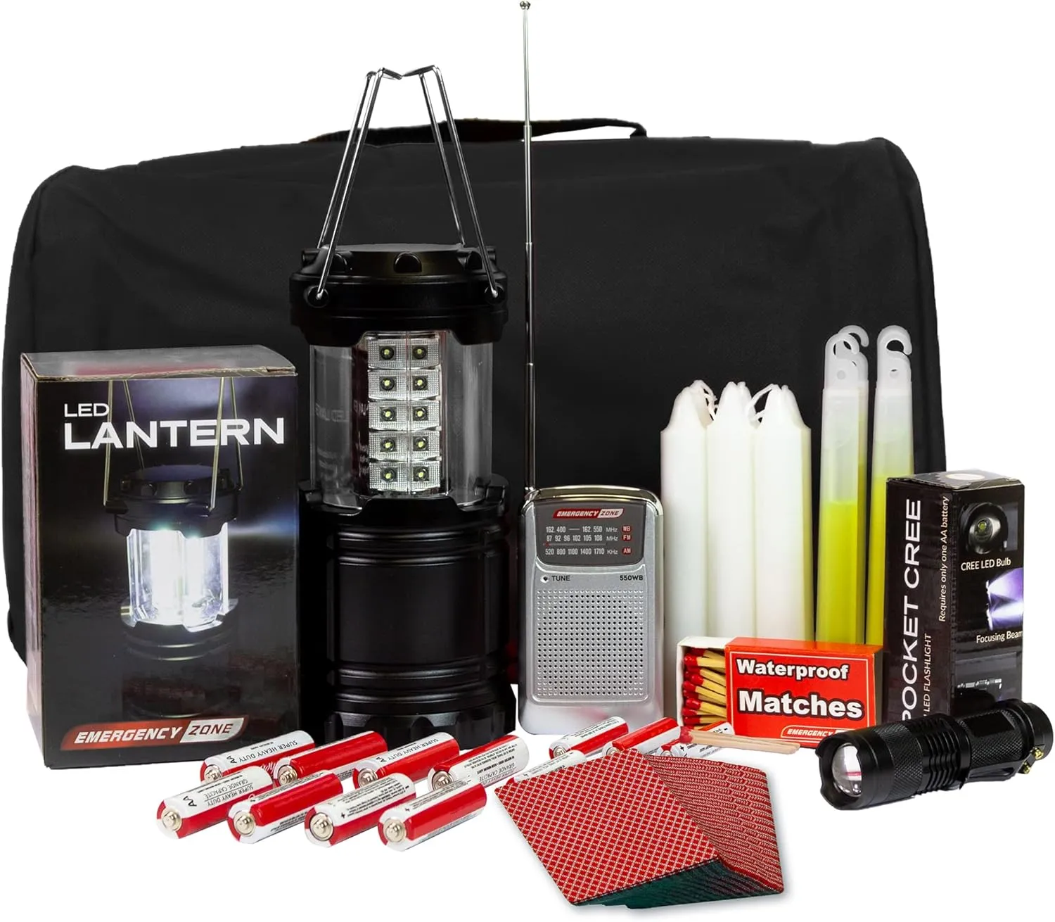 Emergency Zone Power Outage Emergency Kit - Items to Provide Light in Durable Nylon Pouch