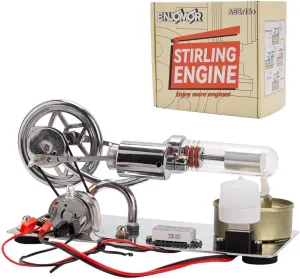 Engine Kit for Adults, γ-Type Hot Air Stirling Engine Motor Model, STEM Metal Mechanical Engine That Work