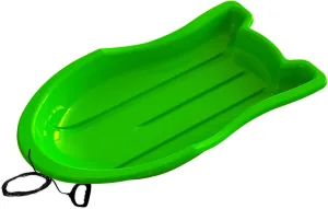 Era 37-inch Booster Adventurer Sled with Tow Rope — 1 Rider Kids' Plastic Toboggan, Green