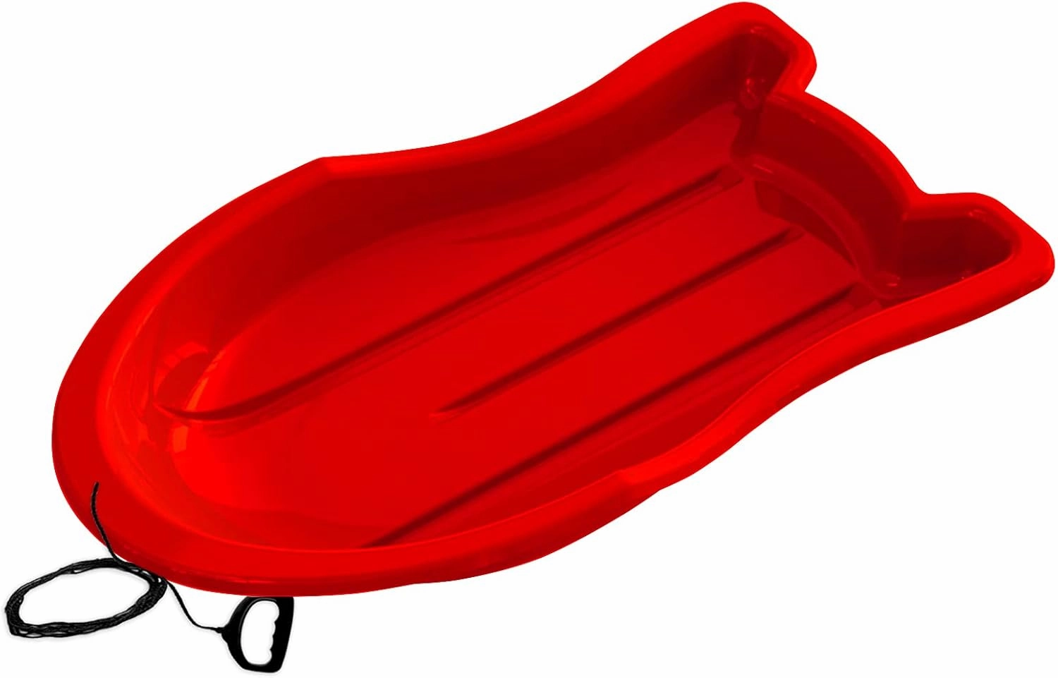 Era 37-inch Booster Adventurer Sled with Tow Rope — 1 Rider Kids' Plastic Toboggan, Red