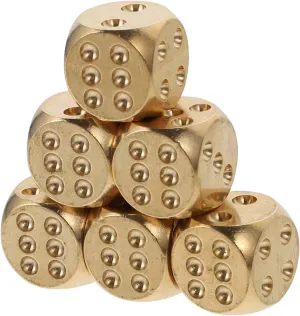 ERINGOGO 6Pcs Solid Brass Dice Props for Game Playing Dice for Party and Tabletop Games for Events and Math Games
