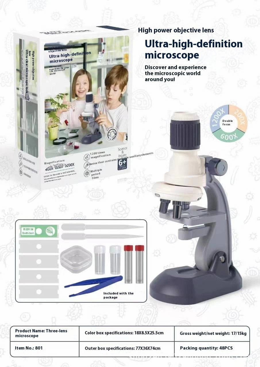 Explore the Microscopic World: 1200X LED Microscope for Kids & Beginners
