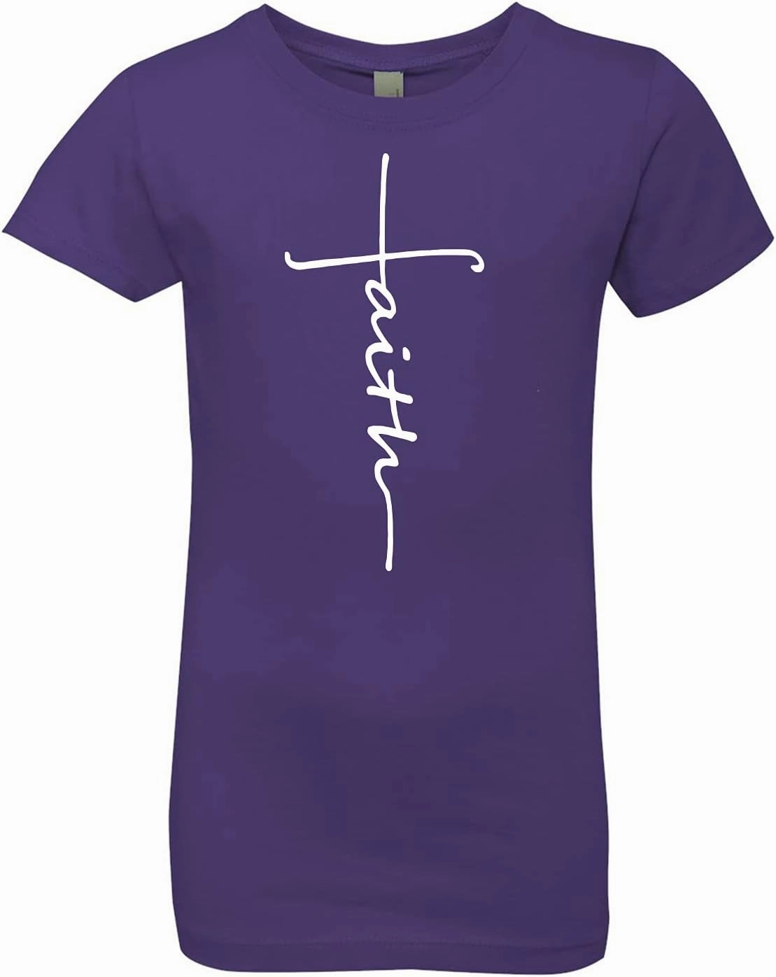 Faith Cross Girl's Youth (Kids) Fitted Tee Shirt Size Up in Doubt (XS-XL)