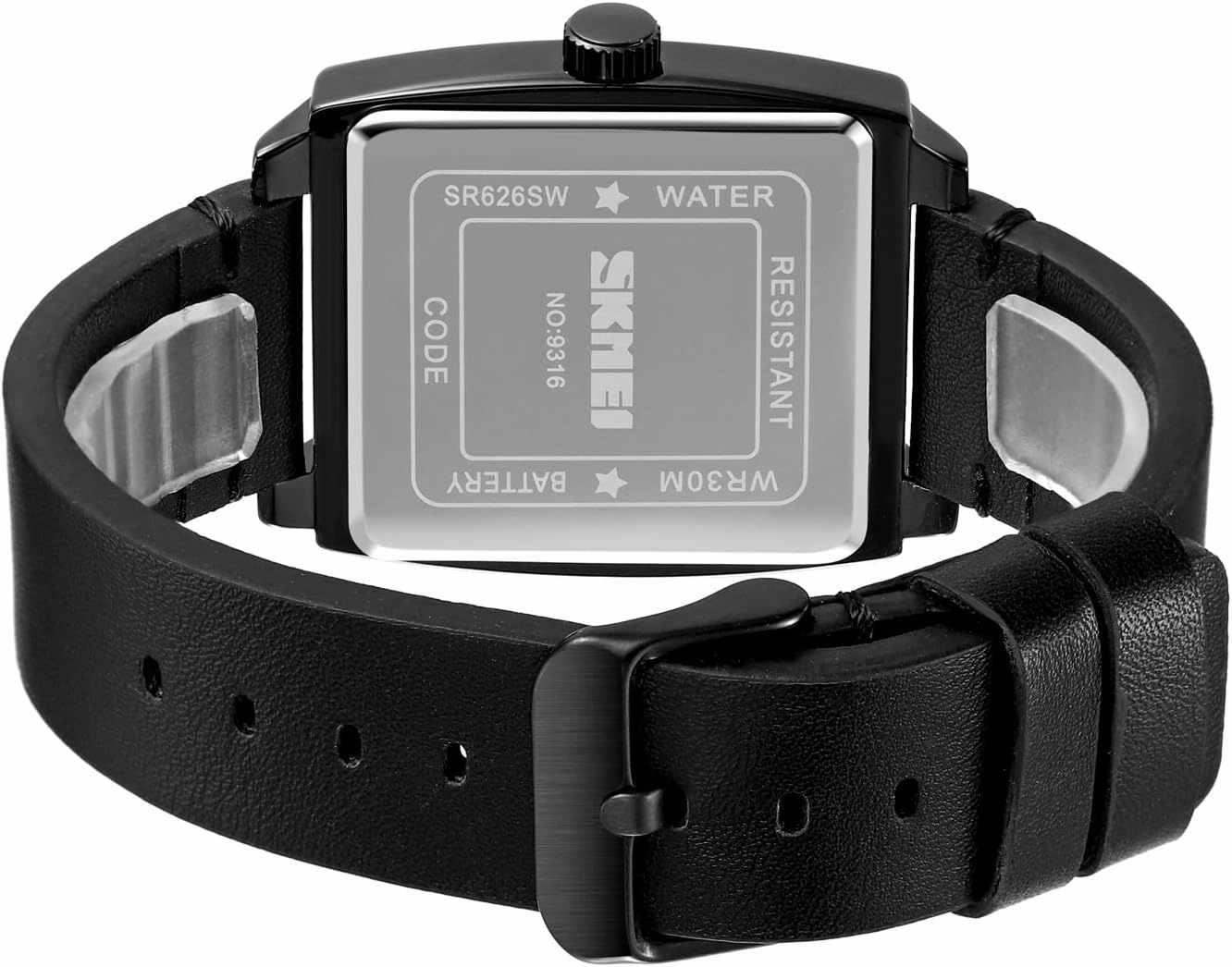 FANMIS Men's Retro Minimalism Square Watches Business Dress Watch Waterproof Analog Quartz Watch Ultra-Thin Large Dial Watch Leather Band Elegant Watch Gifts for Men
