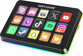 Fifine AmpliGame Stream Controller with 15 Macro Keys, Streaming Keyboard with Trigger Actions in OBS/Twitch/YouTube/Streamlabs, Shortcut Buttons Keypad Works with Mac and PC-D6