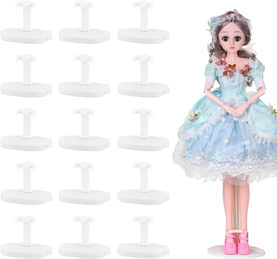 FINGERINSPIRE 30PCS Doll Stands Display Holder for 6.7 Inch Dolls Assemble Doll Stand Plastic Doll Stand White Doll Stand Support Doll Display Holder Doll Bracket Support for Dolls Action Figures