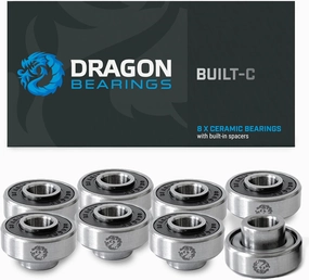 Fireball Dragon Skateboard Bearings Set 8 Pack - Fast 608 Longboard Bearings Set for Skateboards Inline & Roller Skates - Bearings for Skateboarding Guaranteed for Life