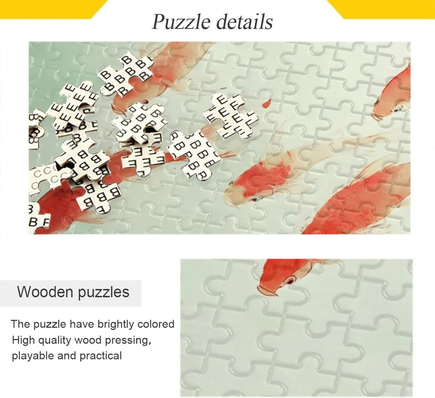 Fish Watercolor Red Jigsaw Puzzle 1000 Piece, Educational Intellectual Decompression Puzzle Game Jigsaw Puzzle for Adult Active Thinking Party Entertainment, Family Games