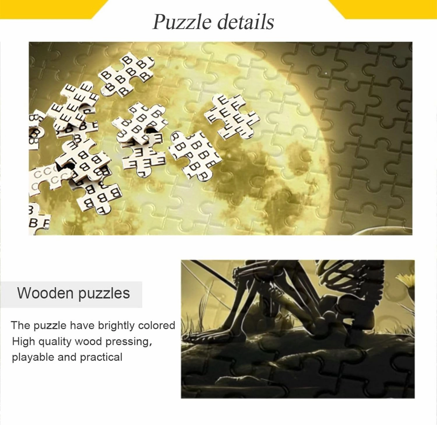 Fishing Skeleton Moon Jigsaw Puzzle 1000 Piece, Educational Intellectual Decompression Puzzle Game Jigsaw Puzzle for Adult Active Thinking Party Entertainment, Family Games